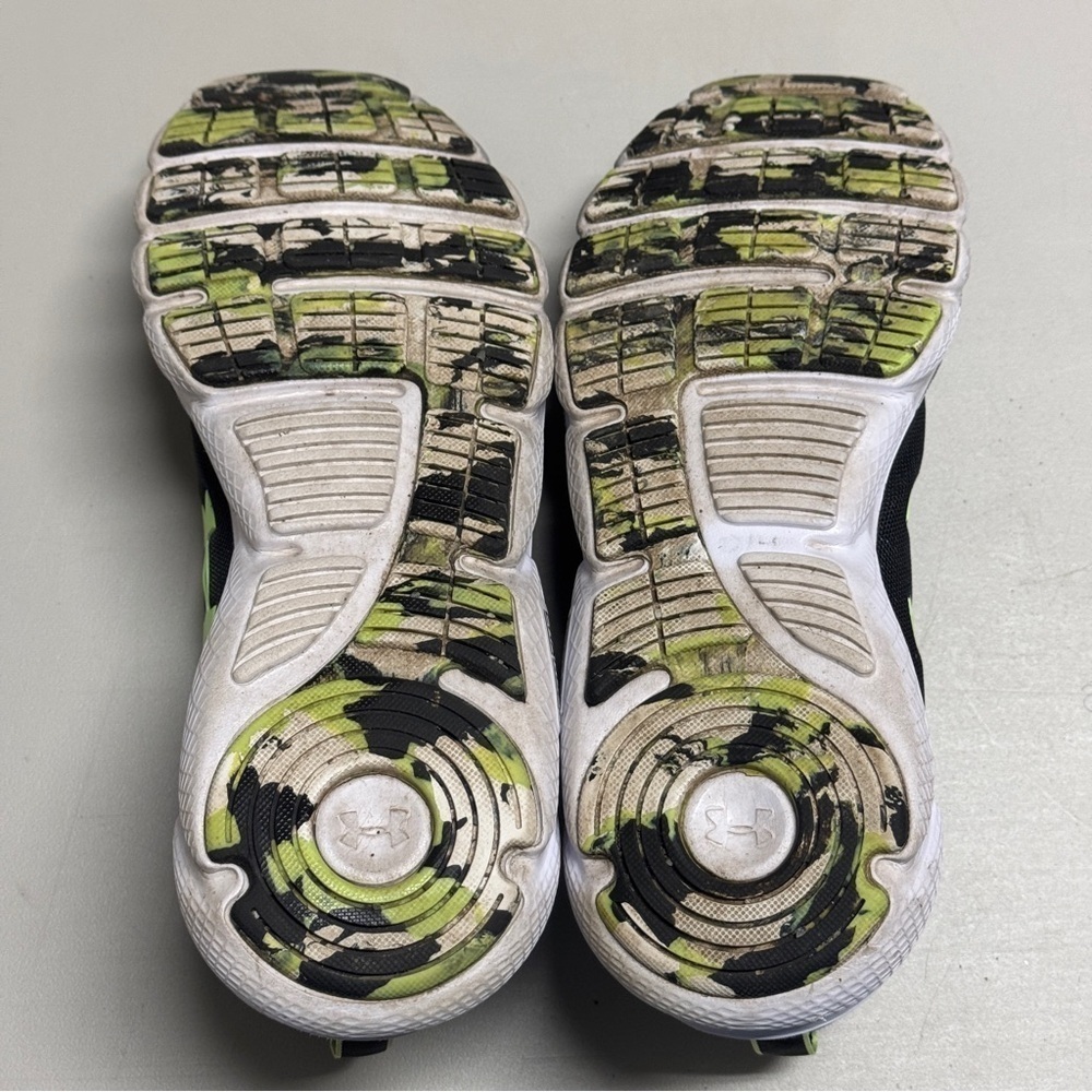Under Armour Black and Neon Green Athletic Shoes - Picture 8 of 14